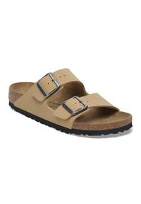 Klapki damskie Birkenstock Arizona. Kolor: beżowy. Materiał: materiał, syntetyk
