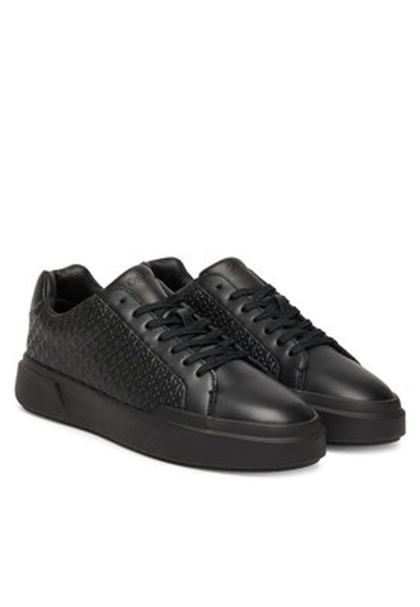 Calvin Klein Sneakersy Chunky Cupsole Laceup Lth Aop YM0YM01383 Czarny. Kolor: czarny. Materiał: skóra