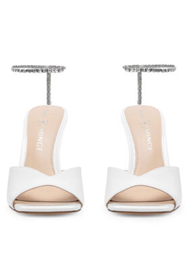 Eva Minge Sandały STEPHANIE-V1051L-01 Biały. Kolor: biały. Materiał: skóra, lakier