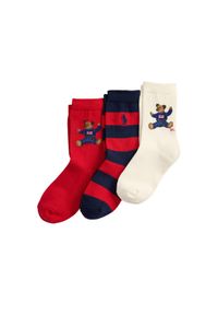 Zestaw 3 par wysokich skarpet dziecięcych Polo Ralph Lauren. Wzór: kolorowy