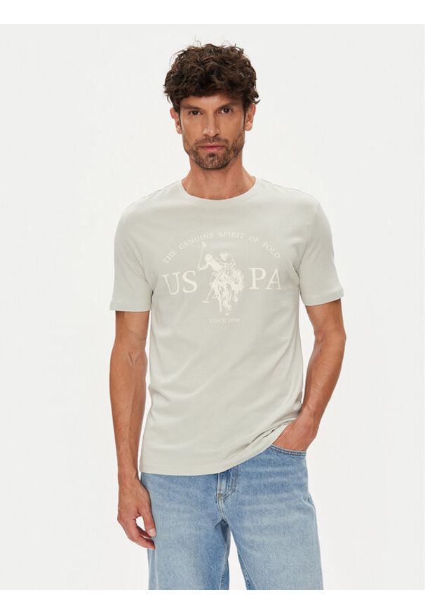 U.S. Polo Assn. T-Shirt MUP4203 Beżowy Regular Fit. Typ kołnierza: polo. Kolor: beżowy. Materiał: bawełna