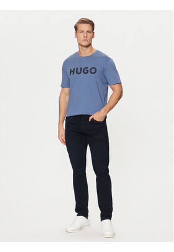Hugo - HUGO T-Shirt Dulivio 50467556 Niebieski Regular Fit. Kolor: niebieski. Materiał: bawełna