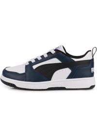 Puma - Buty sneakersy sportowe dziecięce elastyczne sznurówki granatowe PUMA. Zapięcie: sznurówki. Kolor: niebieski, wielokolorowy, biały. Sport: turystyka piesza