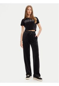 Guess Spodnie dresowe V3BB26 K0232 Czarny Regular Fit. Kolor: czarny. Materiał: syntetyk