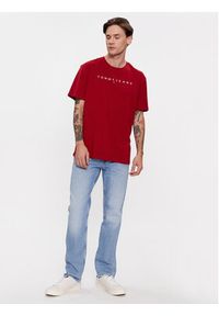 Tommy Jeans T-Shirt Linear Logo DM0DM17993 Czerwony Regular Fit. Kolor: czerwony. Materiał: bawełna #6