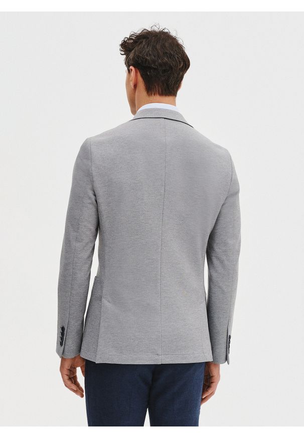 Pako Lorente - PAKO LORENTE - Jasnoszara marynarka z dzianiny. Kolor: szary. Materiał: dzianina. Sezon: wiosna