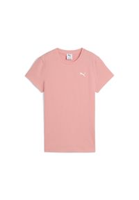 Puma - Damska koszulka prążkowana ESS ELEVATED PUMA Pink Fruit. Kolor: różowy. Materiał: prążkowany. Wzór: haft #1