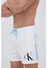 Calvin Klein szorty kąpielowe kolor biały. Kolor: biały. Materiał: poliester #4