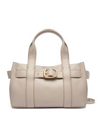 Calvin Klein Torebka Buckle Mini Tote With Strap LV04F3295G Beżowy. Kolor: beżowy. Materiał: skórzane #2