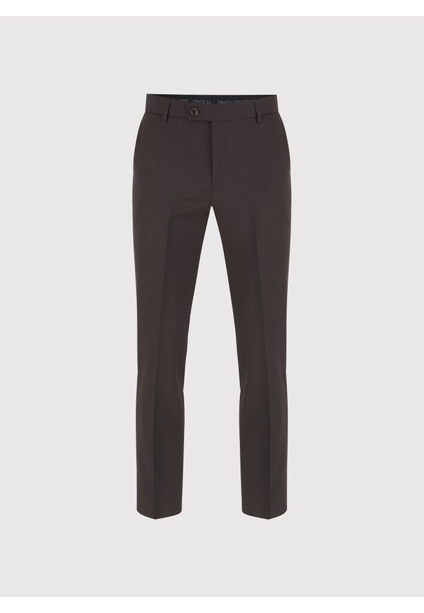 Pako Lorente - PAKO LORENTE – Brązowe spodnie garniturowe. Kolor: brązowy. Materiał: wełna, poliester. Wzór: gładki. Styl: elegancki