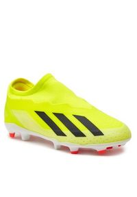 Adidas - adidas Buty X Crazyfast League Laceless Firm Ground Boots IF0689 Żółty. Kolor: żółty. Materiał: materiał, mesh