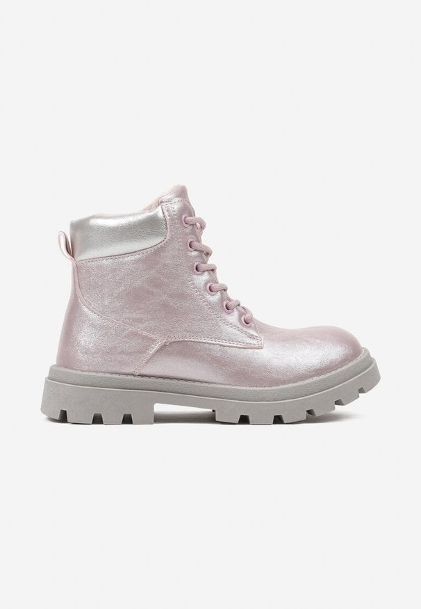 Born2be - Jasnofioletowe Botki Lekko Ocieplane z Metalicznym Połyskiem Meridon. Okazja: na uczelnię, na co dzień. Kolor: fioletowy. Materiał: jeans. Styl: młodzieżowy, casual, elegancki