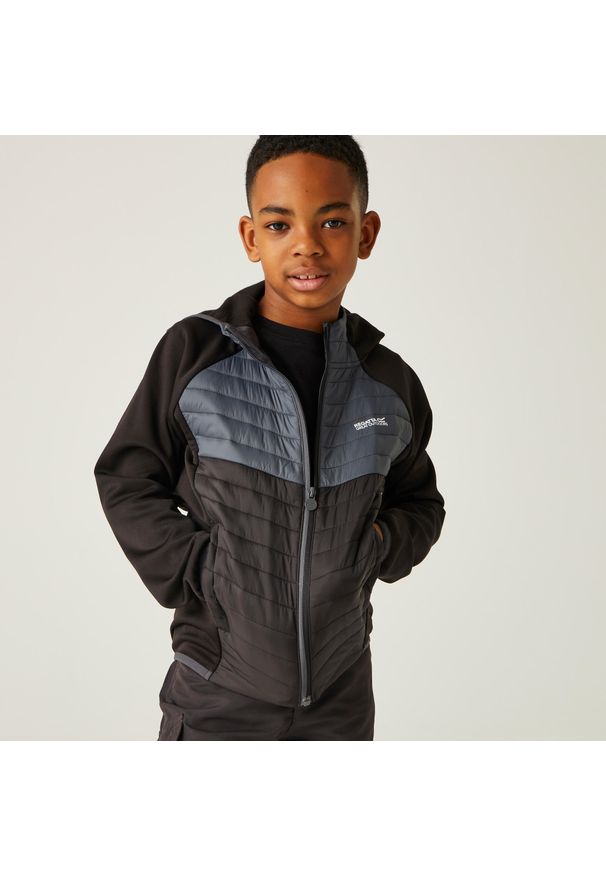 Regatta - Kurtka hybrydowa dziecięca Kielder VIII. Kolor: czarny. Materiał: puch, polar. Styl: elegancki, sportowy