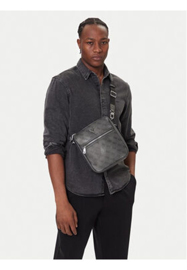 Guess Saszetka HMMICT P5417 Szary. Kolor: szary. Materiał: skóra