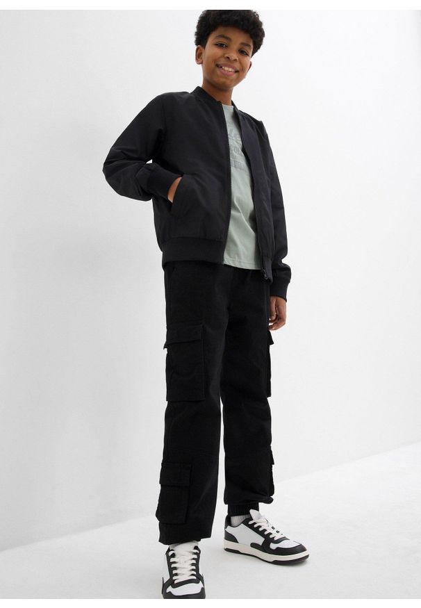 bonprix - Kurtka przejściowa bejsbolówka. Kolor: czarny. Styl: klasyczny