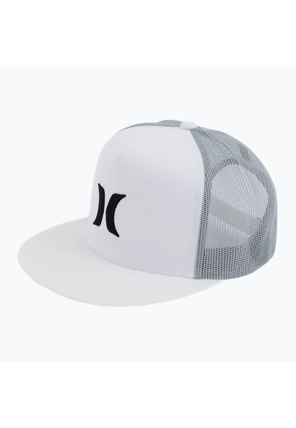 Czapka z daszkiem męska Hurley Icon Solid Flat Trucker. Kolor: biały