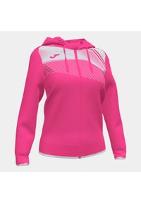 Kurtka do piłki nożnej damska Joma Supernova II z kapturem. Typ kołnierza: kaptur. Kolor: biały, różowy, wielokolorowy. Sport: piłka nożna