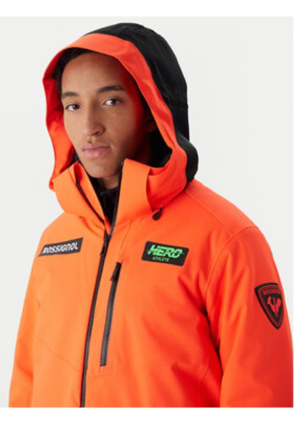 Rossignol Kurtka narciarska Hero Blackside RLOMJ24 Pomarańczowy Regular Fit. Kolor: pomarańczowy. Materiał: syntetyk. Sport: narciarstwo