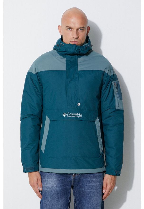columbia - Columbia kurtka. Kolor: turkusowy. Materiał: materiał