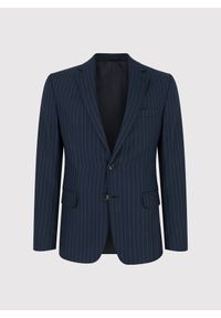 Pako Lorente - PAKO LORENTE – Granatowa marynarka garniturowa w prążki. Okazja: na wesele, na ślub cywilny. Kolor: niebieski. Wzór: prążki