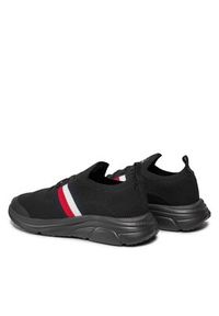 TOMMY HILFIGER - Tommy Hilfiger Sneakersy Modern Runner Knit Stripes Ess FM0FM04798 Czarny. Kolor: czarny. Materiał: materiał #2