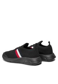 TOMMY HILFIGER - Tommy Hilfiger Sneakersy Modern Runner Knit Stripes Ess FM0FM04798 Czarny. Kolor: czarny. Materiał: materiał