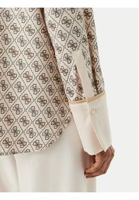 Guess Koszula W4YH47 WF1T2 Beżowy Regular Fit. Kolor: beżowy. Materiał: syntetyk #5