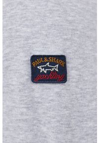 PAUL & SHARK - Paul&Shark bluza męska kolor szary z kapturem melanżowa. Okazja: na co dzień. Typ kołnierza: kaptur. Kolor: szary. Materiał: dzianina. Wzór: melanż. Styl: casual