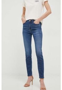 Guess jeansy damskie medium waist. Kolor: niebieski #2