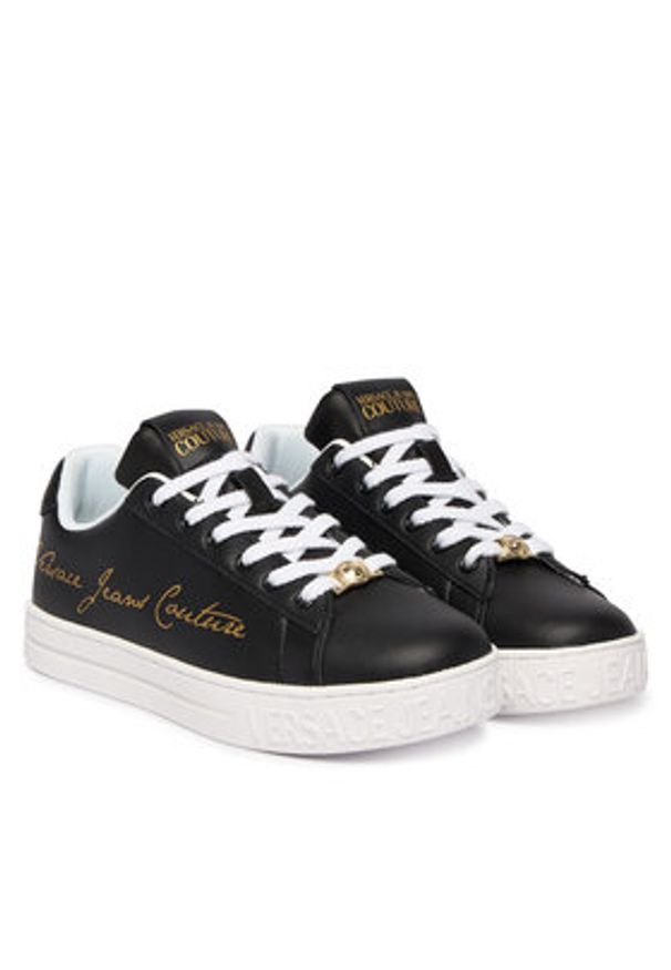 Versace Jeans Couture Sneakersy 80VA3SKL ZPB77 G89 Czarny. Kolor: czarny. Materiał: skóra