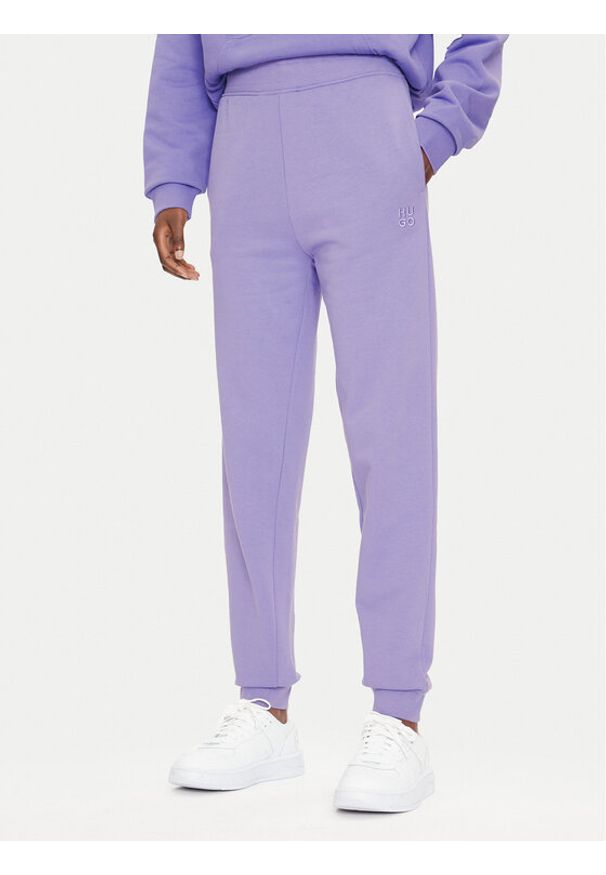 Hugo Spodnie dresowe Nelfinia 50522417 Fioletowy Regular Fit. Kolor: fioletowy. Materiał: bawełna