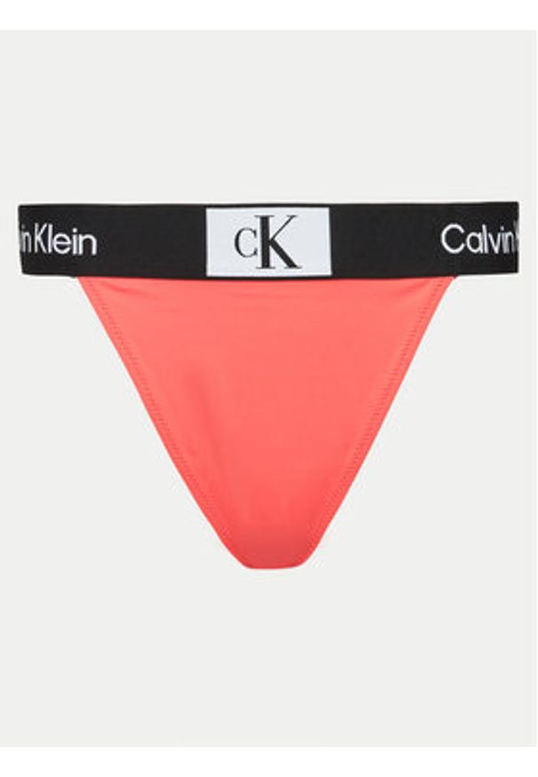 Calvin Klein Swimwear Dół od bikini KW0KW02351 Koralowy. Kolor: pomarańczowy. Materiał: syntetyk