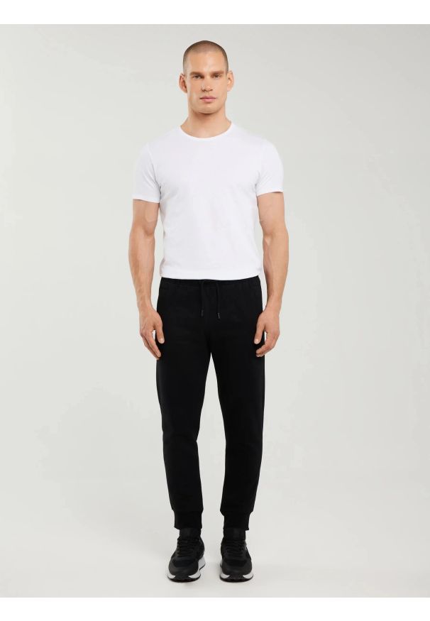 Big-Star - Spodnie męskie dresowe czarne Kersyn 906/ Ajron 906. Kolor: czarny. Materiał: dresówka. Wzór: aplikacja