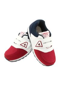 American Club Buty sportowe wkładka skórzana American BS01 BS02 Red białe czerwone granatowe. Kolor: wielokolorowy, biały, czerwony, niebieski. Materiał: skóra ekologiczna, zamsz, materiał #5