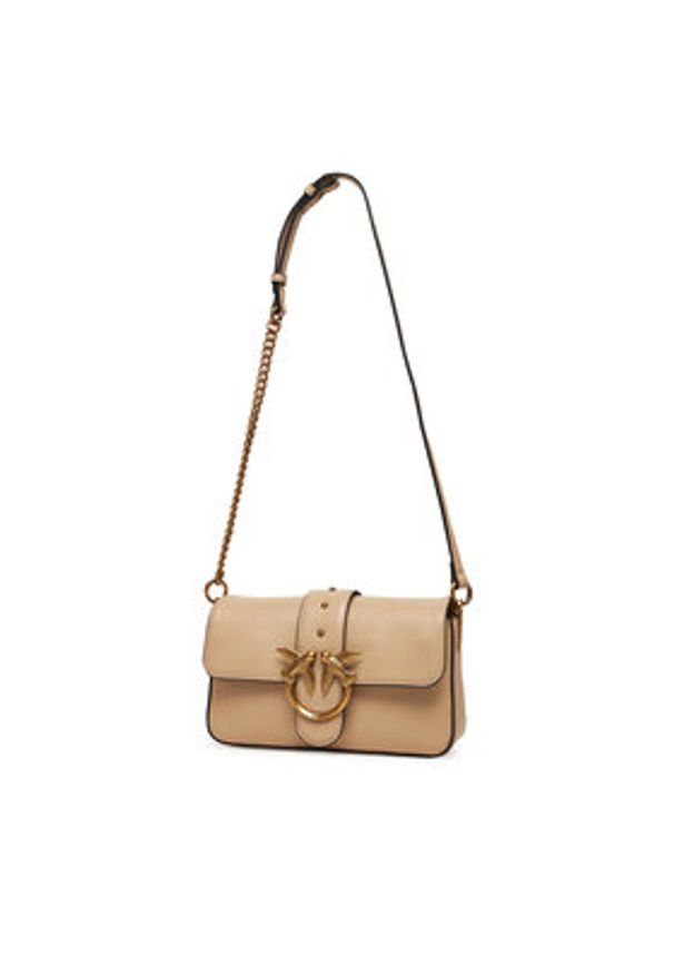 Pinko - PINKO Torebka Love One Mini Slouchy Fl PE 25 PLTT 104340 A0QO Beżowy. Kolor: beżowy. Materiał: skórzane