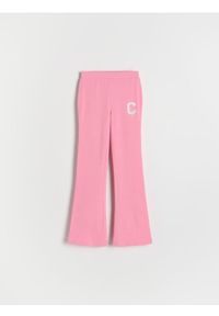 Reserved - Bawełniane legginsy z nadrukiem - różowy. Kolor: różowy. Materiał: bawełna. Wzór: nadruk