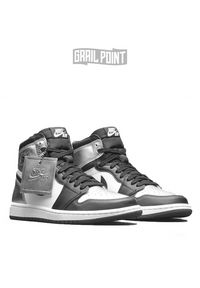 AIR JORDAN - Sneakersy Air Jordan Retro I Silver Toe. Wysokość cholewki: przed kolano. Kolor: czarny. Szerokość cholewki: normalna #4