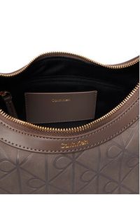 Calvin Klein Torebka Emblem Aop Sueded Shoulder Bag LV04F3880G Beżowy. Kolor: beżowy. Materiał: skórzane #3