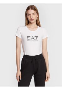 EA7 Emporio Armani T-Shirt 8NTT66 TJFKZ 0102 Biały Slim Fit. Kolor: biały. Materiał: bawełna