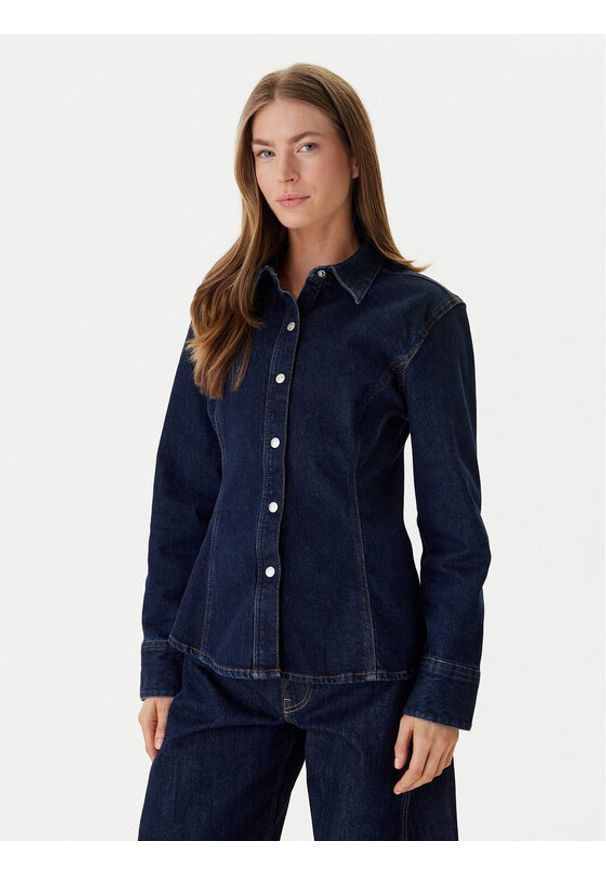 Calvin Klein Jeans Koszula jeansowa LV047E709G Granatowy. Kolor: niebieski. Materiał: bawełna