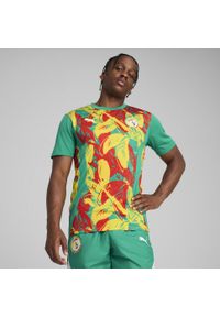 Puma - Męska koszulka przedmeczowa Senegal 2025 PUMA Sport Green Faster Yellow Red. Kolor: czerwony, zielony, wielokolorowy, żółty. Sport: piłka nożna