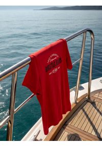 Big-Star - Koszulka męska z kontrastowym nadrukiem czerwona Sers 603. Okazja: na co dzień. Kolor: czerwony. Materiał: dzianina. Wzór: nadruk. Styl: klasyczny, casual #7