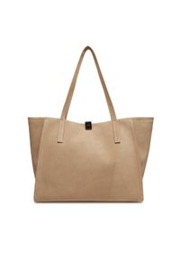 Calvin Klein Torebka Ck Narrate Shopper_Suede K60K612983 Beżowy. Kolor: beżowy. Materiał: skórzane, zamszowe