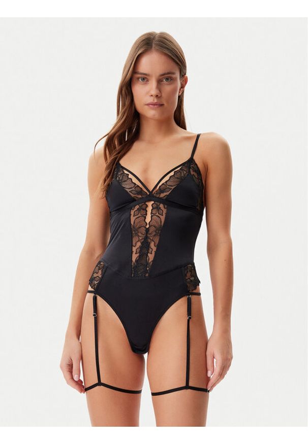 Hunkemöller Body Jemima 300911 Czarny. Kolor: czarny. Materiał: syntetyk