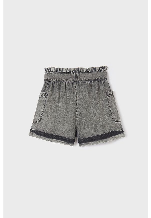 Mayoral szorty jeansowe dziecięce kolor szary gładkie. Stan: podwyższony. Kolor: szary. Materiał: jeans. Wzór: gładki