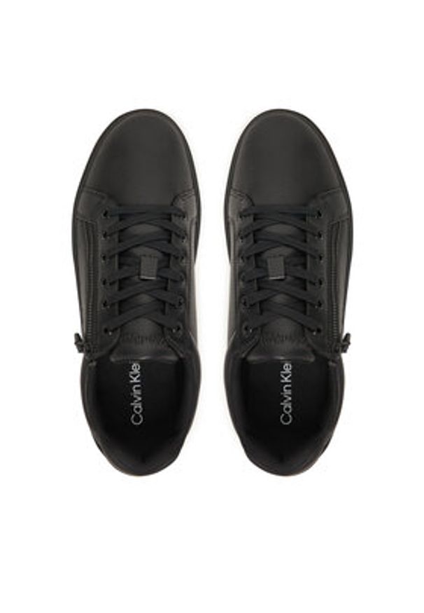 Calvin Klein Sneakersy Classic Cup Laceup Zip Lth YM0YM01437 Czarny. Kolor: czarny. Materiał: skóra