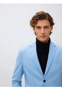 Reserved - Marynarka slim fit - niebieski. Kolor: niebieski. Materiał: wiskoza, dzianina #1