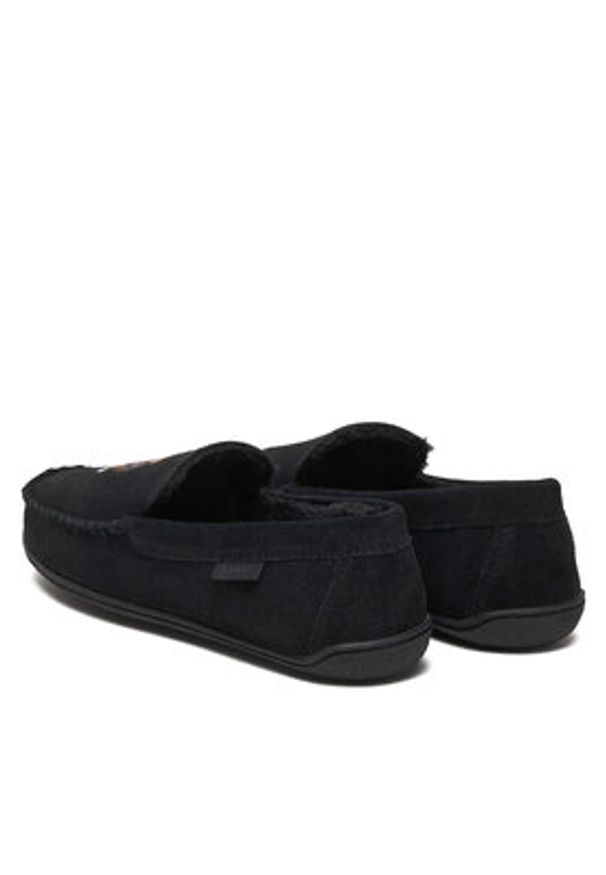 Polo Ralph Lauren Kapcie 843981600001 Czarny. Kolor: czarny. Materiał: skóra, zamsz