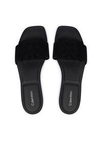 Calvin Klein Klapki Square Flat Sndl Embl Suede HW0HW03055 Czarny. Kolor: czarny. Materiał: skóra, zamsz #6