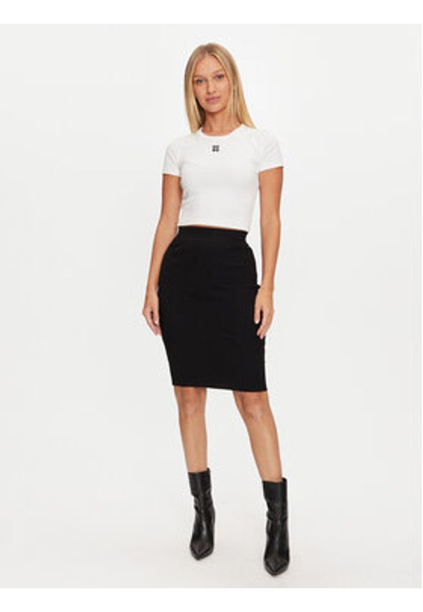 Guess Spódnica ołówkowa Isabella W4BD52 Z3HP2 Czarny Slim Fit. Kolor: czarny. Materiał: wiskoza